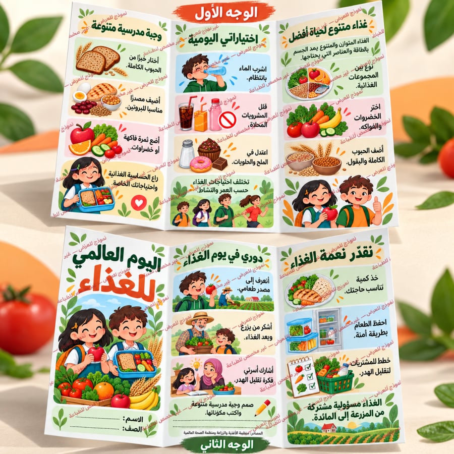 مطوية اليوم العالمي للغذاء