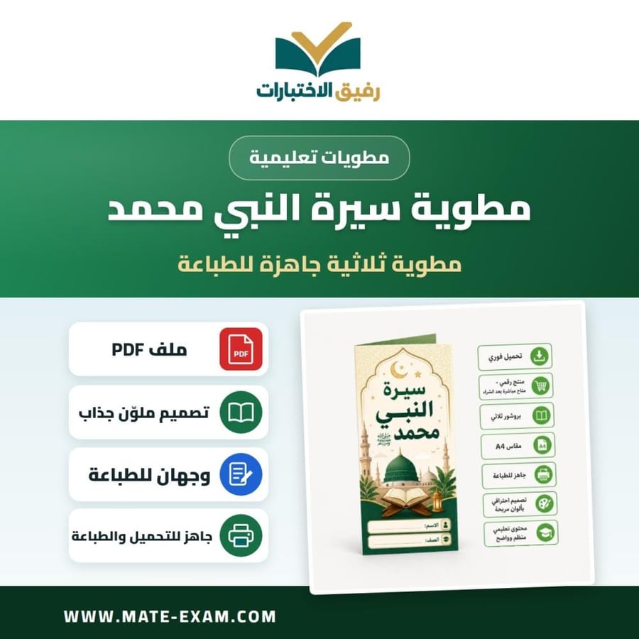 Pamphlet about the biography of Prophet Muhammad