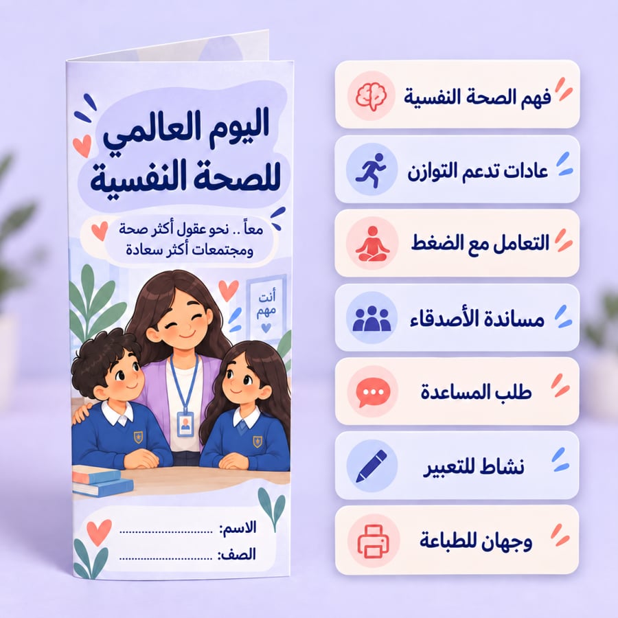 مطوية اليوم العالمي للصحة النفسية
