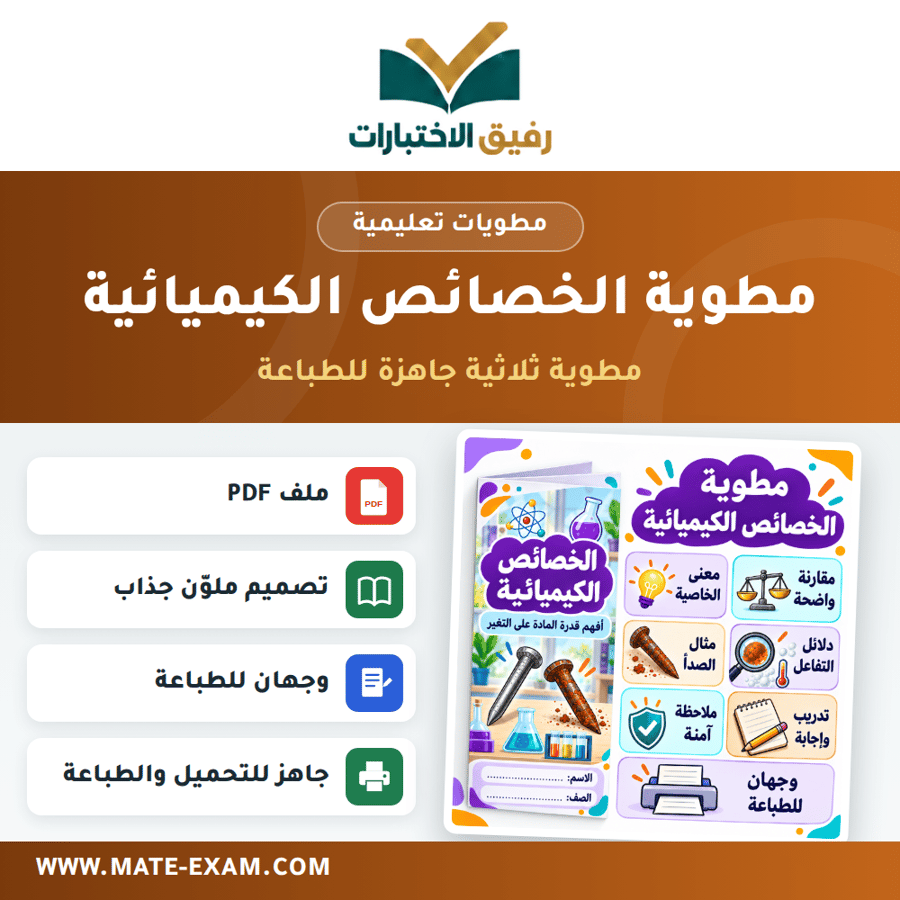 مطوية الخصائص الكيميائية