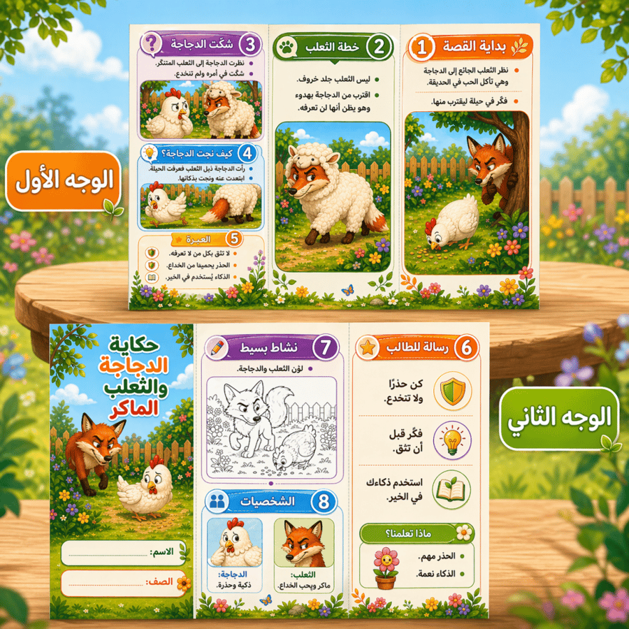 مطوية الدجاجة والثعلب الماكر