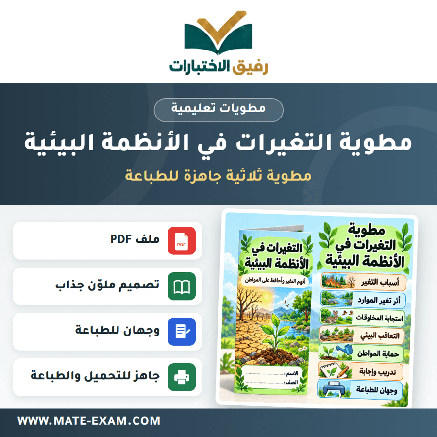 مطوية التغيرات في الأنظمة البيئية