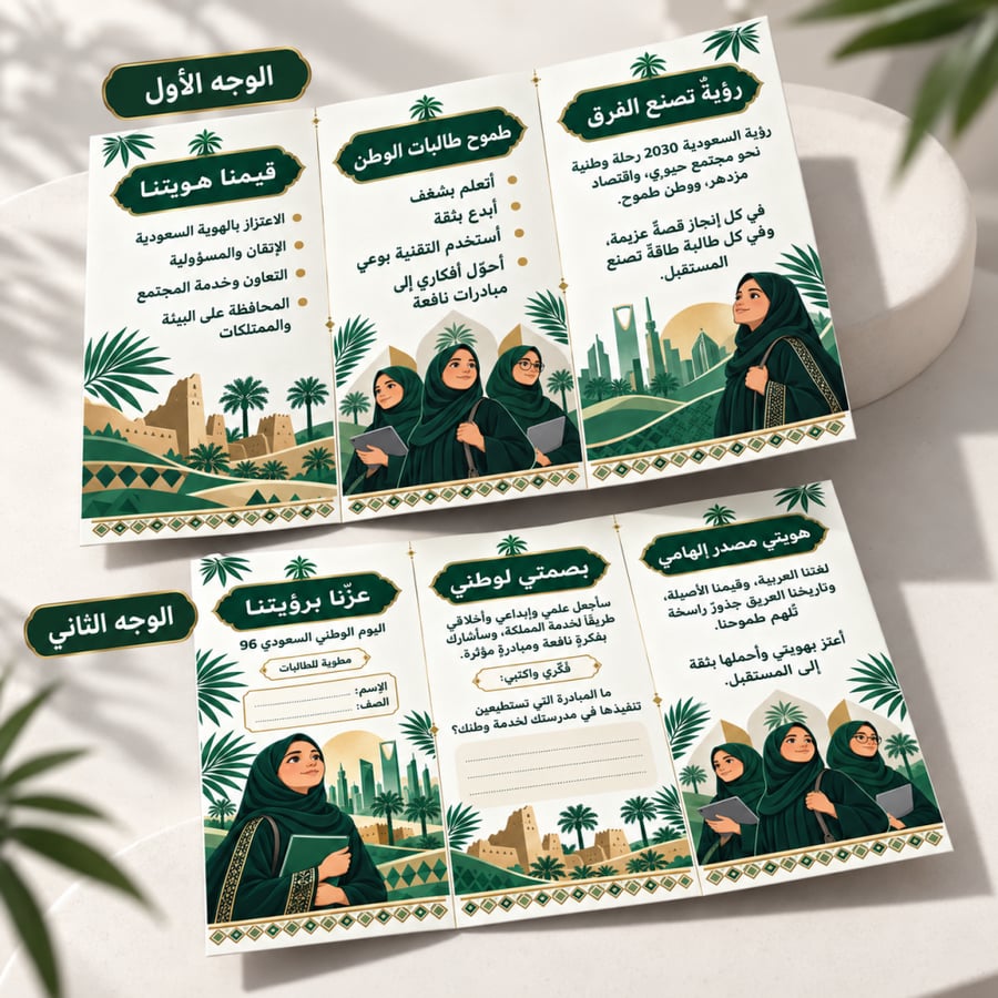 مطوية عزنا برؤيتنا للبنات اليوم الوطني 96