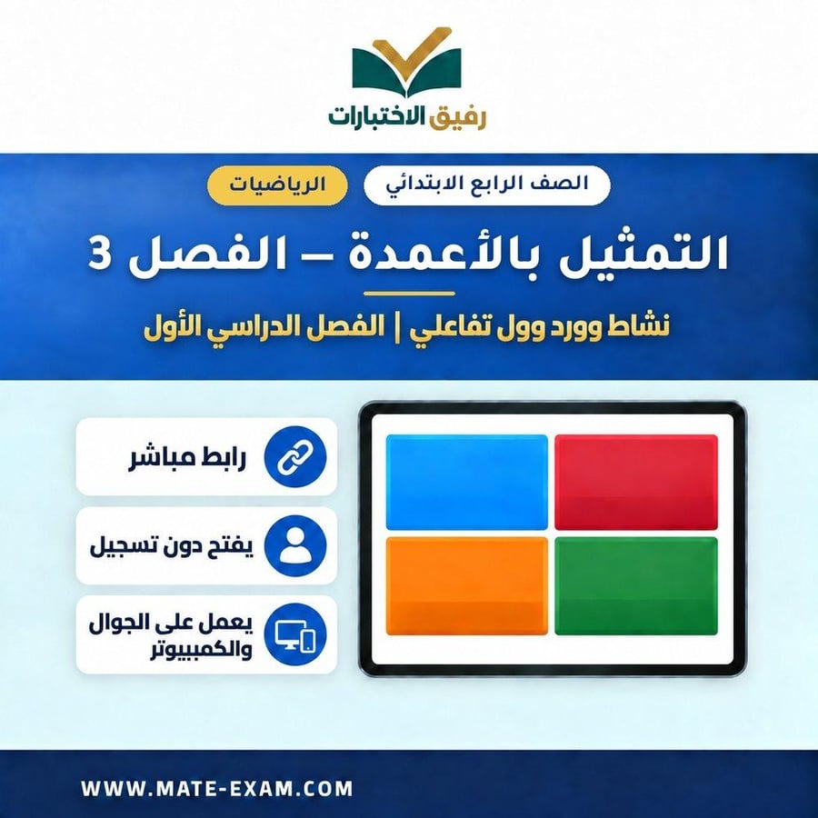 نشاط وورد وول التمثيل بالأعمدة الفصل 3