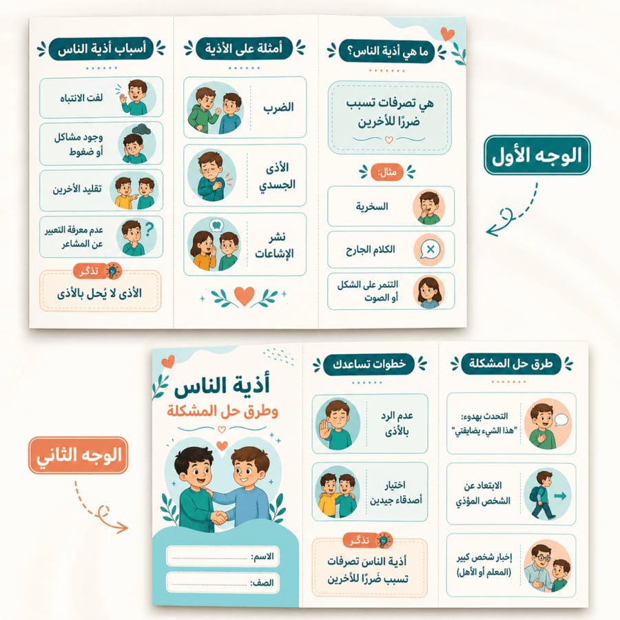 Pamphlet about harming people and ways to solve the problem