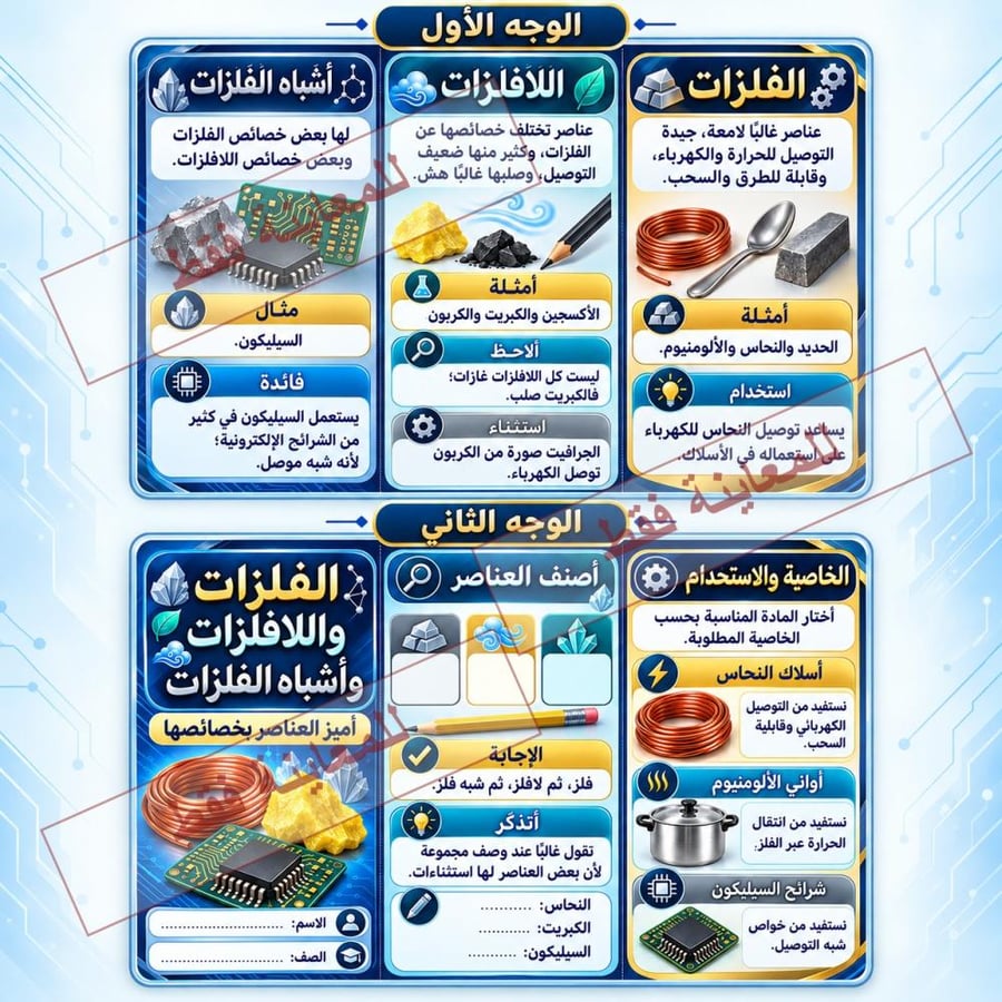 مطوية الفلزات واللافلزات وأشباه الفلزات
