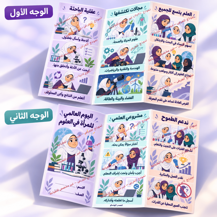 مطوية اليوم العالمي للمرأة في العلوم
