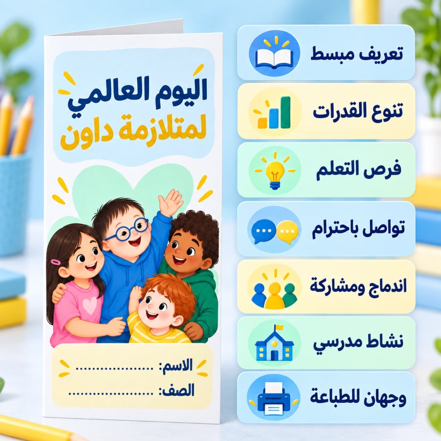 مطوية اليوم العالمي لمتلازمة داون