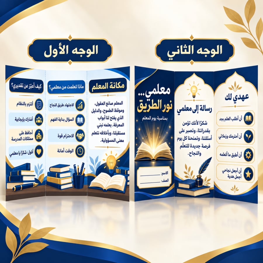 مطوية عن يوم المعلم