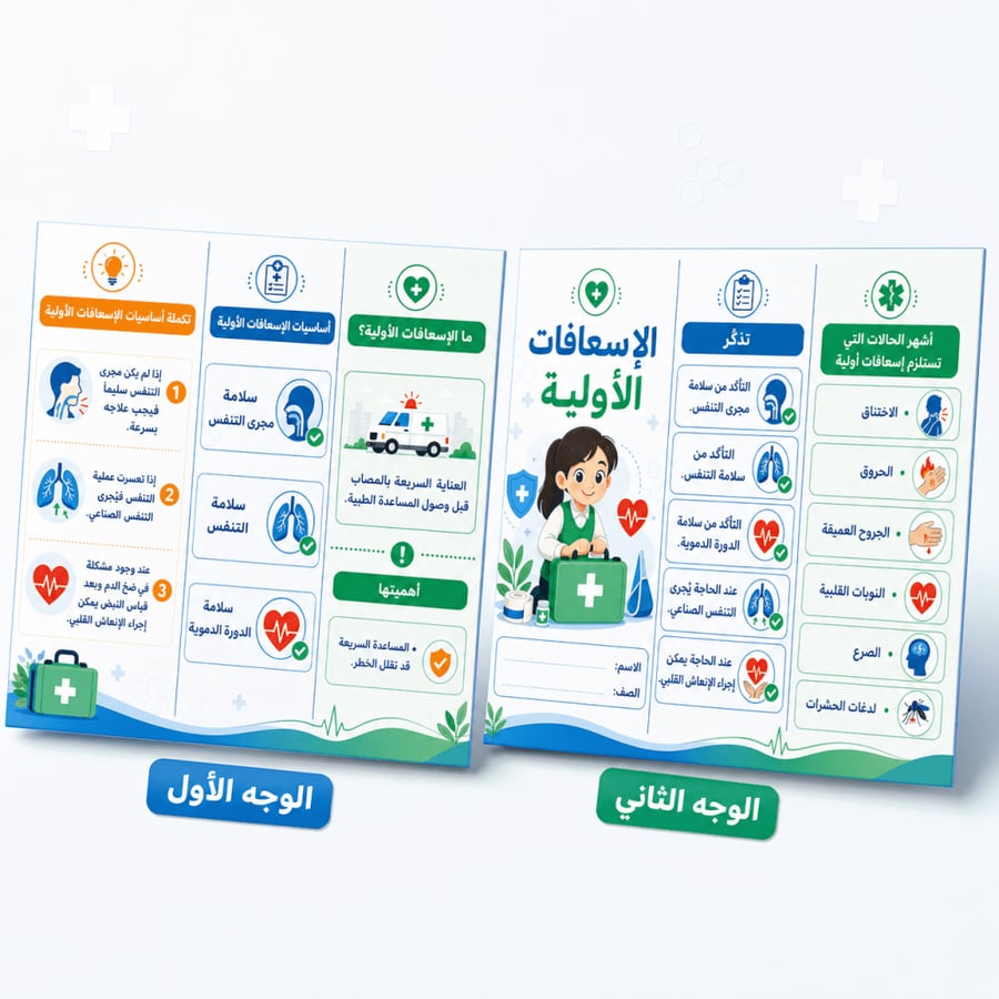 مطوية الإسعافات الأولية (بنات)