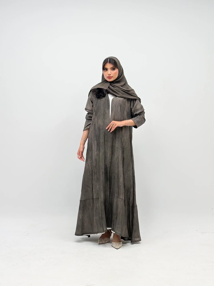عباية لينن زيتي مموج