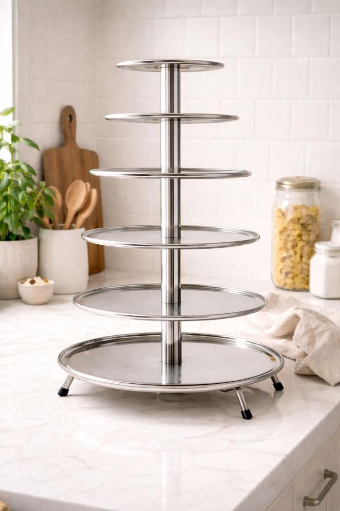 Six-Tier Stainless Steel Display Stand