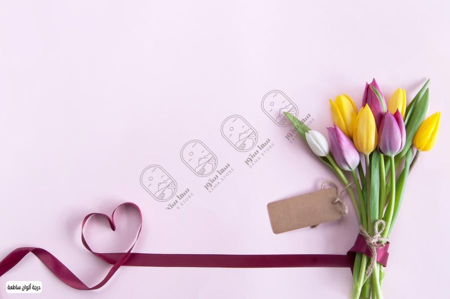 لوحة فنية باقة زهور التوليب الرومانسية
