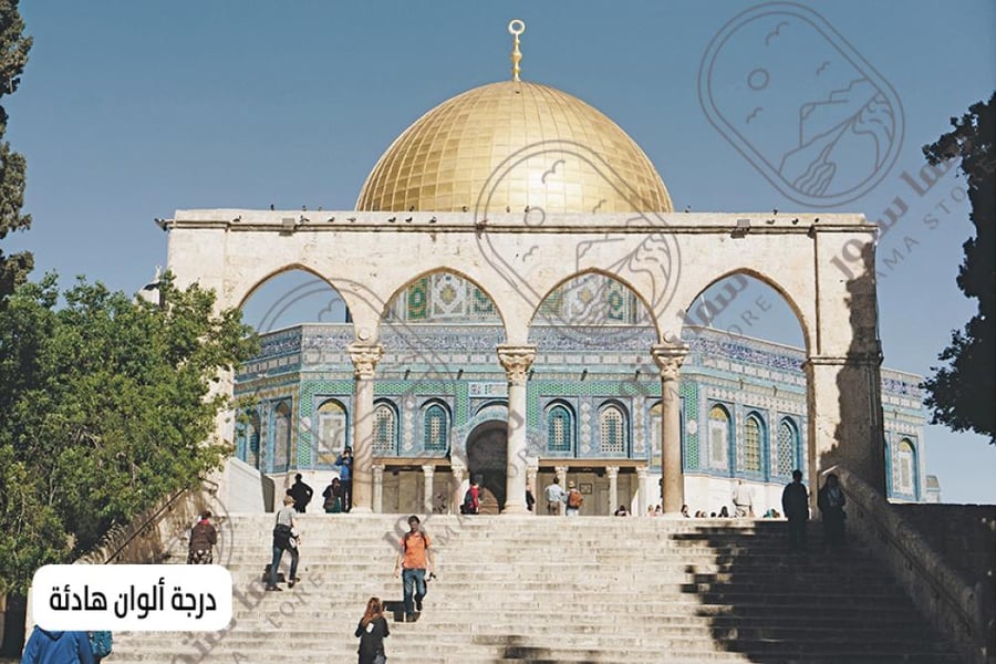 لوحة فنية لمسجد قبة الصخرة
