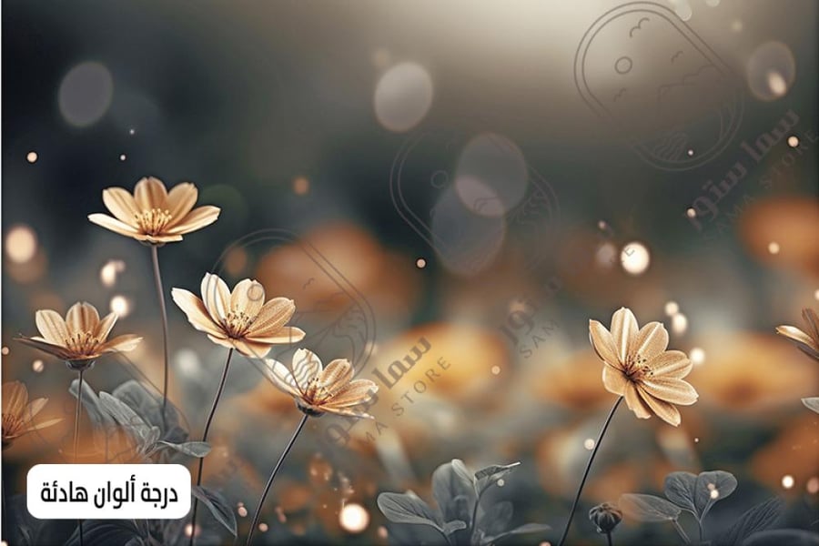 لوحة فنية زهور مضيئة رومانسية