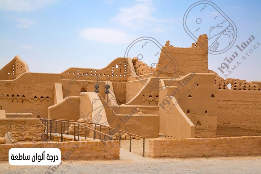 لوحة فنية القصور الطينية في نجد القديمة