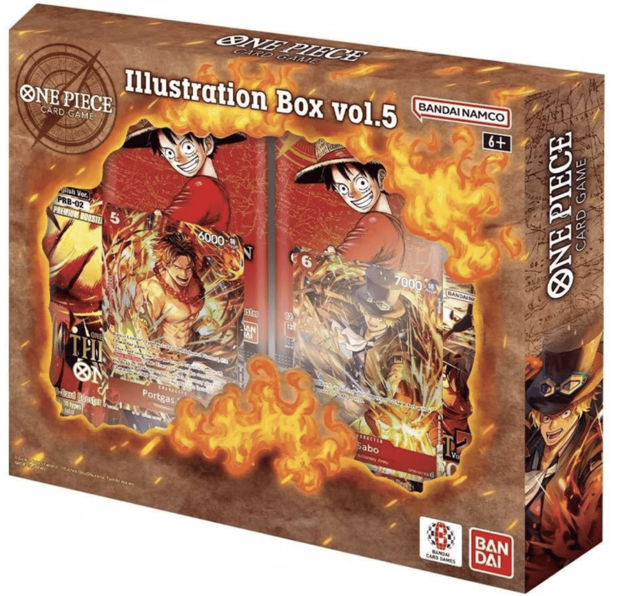 علبة One Piece Card Game Illustration Box Vol. 5 (IB-05) – 4 باكات + بطاقات ترويجية حصرية Ace & Sabo