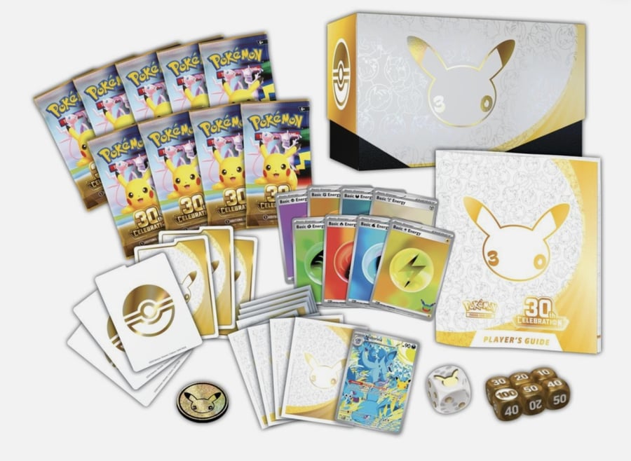 بوكيمون TCG – صندوق Elite Trainer Box للاحتفال بالذكرى الـ30