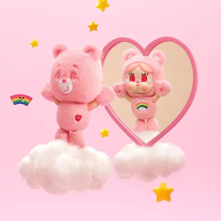 POPMART CRYBABY × Care Bears Series Vinyl Plush Keychain | سلسلة ميداليات مفاتيح POPMART CRYBABY × Care Bears (مزيج من الفينيل والقماش المخملي)