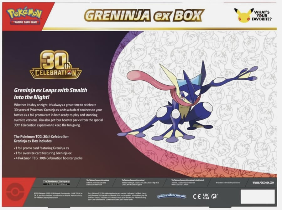 بوكيمون TCG – صندوق ex للاحتفال بالذكرى الـ30 – الإصدار 9 (جرينينجا)