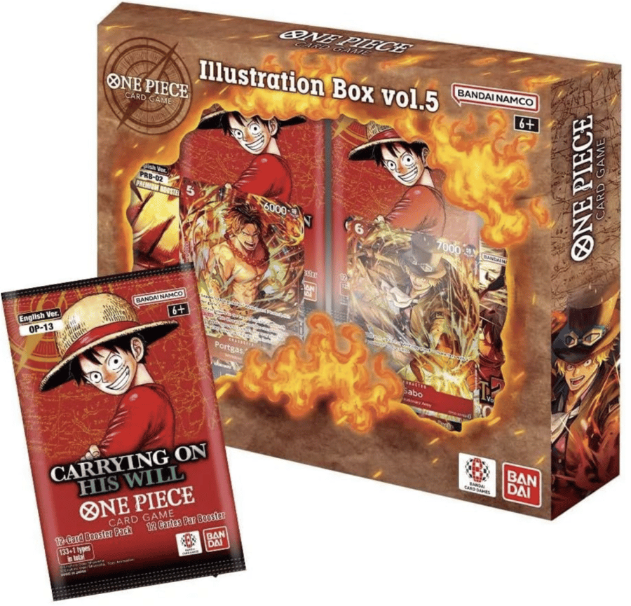 علبة One Piece Card Game Illustration Box Vol. 5 (IB-05) – 4 باكات + بطاقات ترويجية حصرية Ace & Sabo