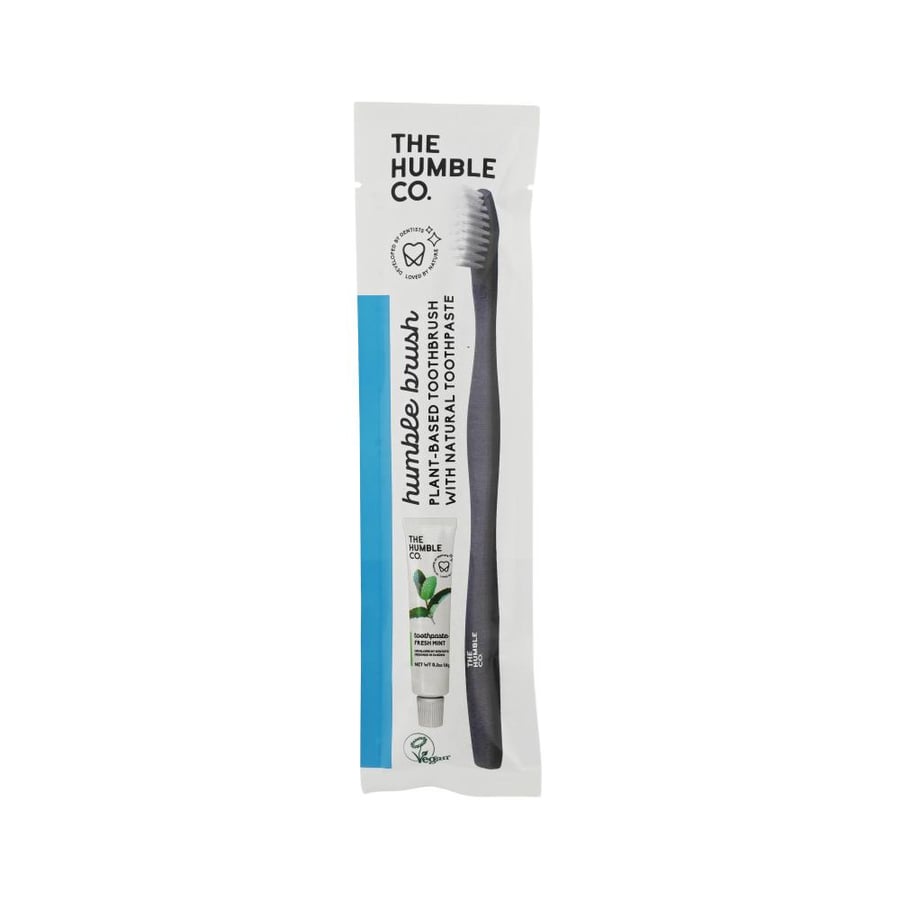 Humble Bamboo Soft Flat White Brush+ Toothpaste