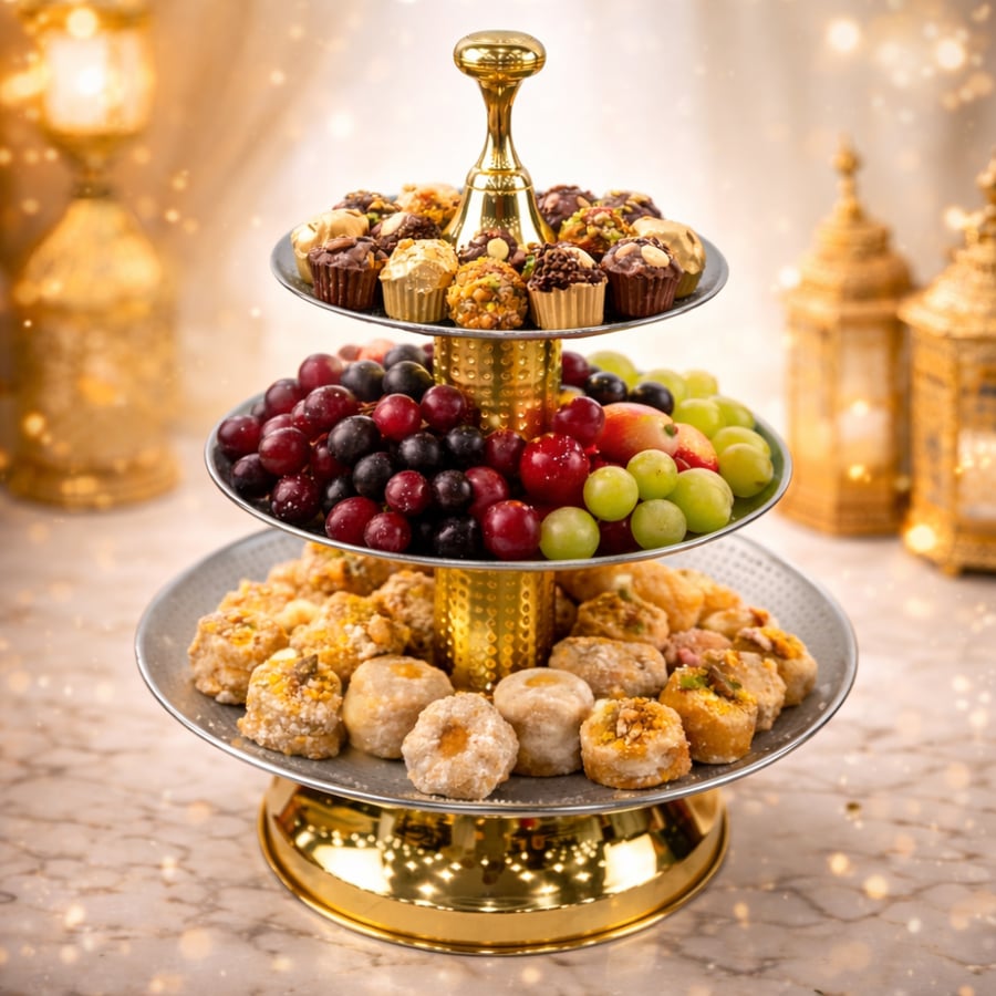 Luxury three-tier fruit carrier
