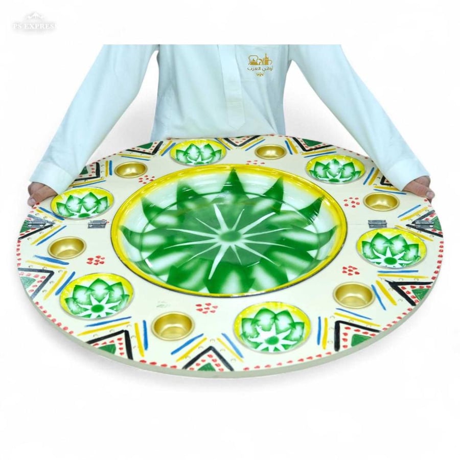 Green vegetable serving tray