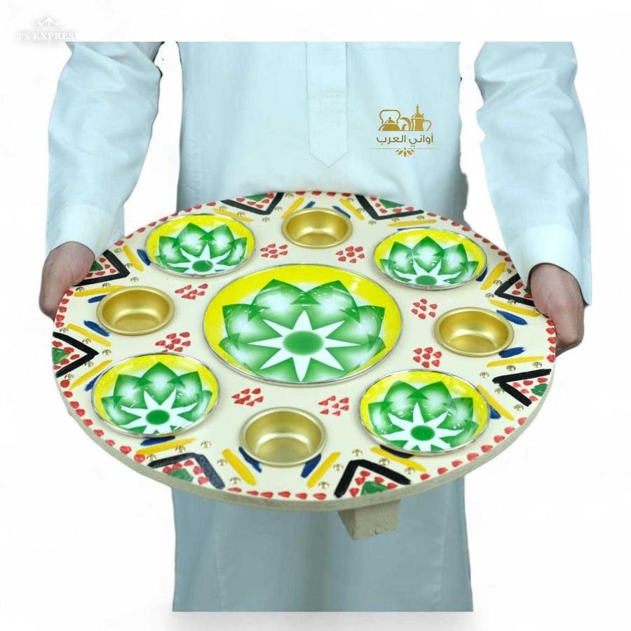 Green vegetable serving tray
