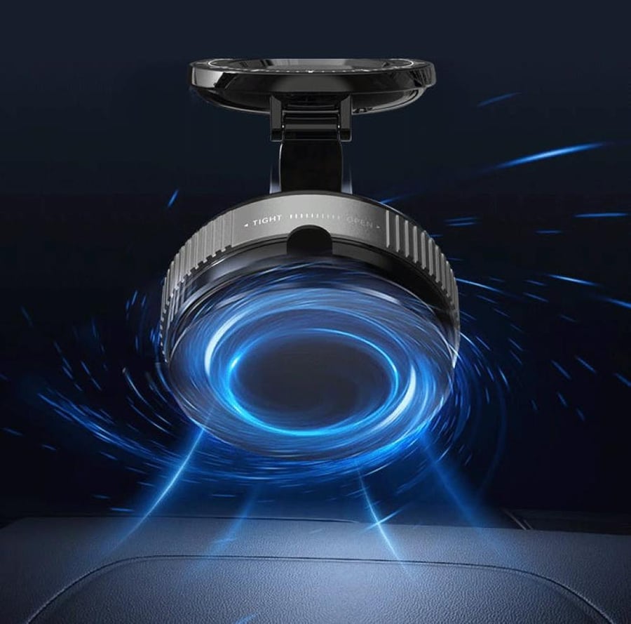 Foldable suction phone holder with an elegant watch