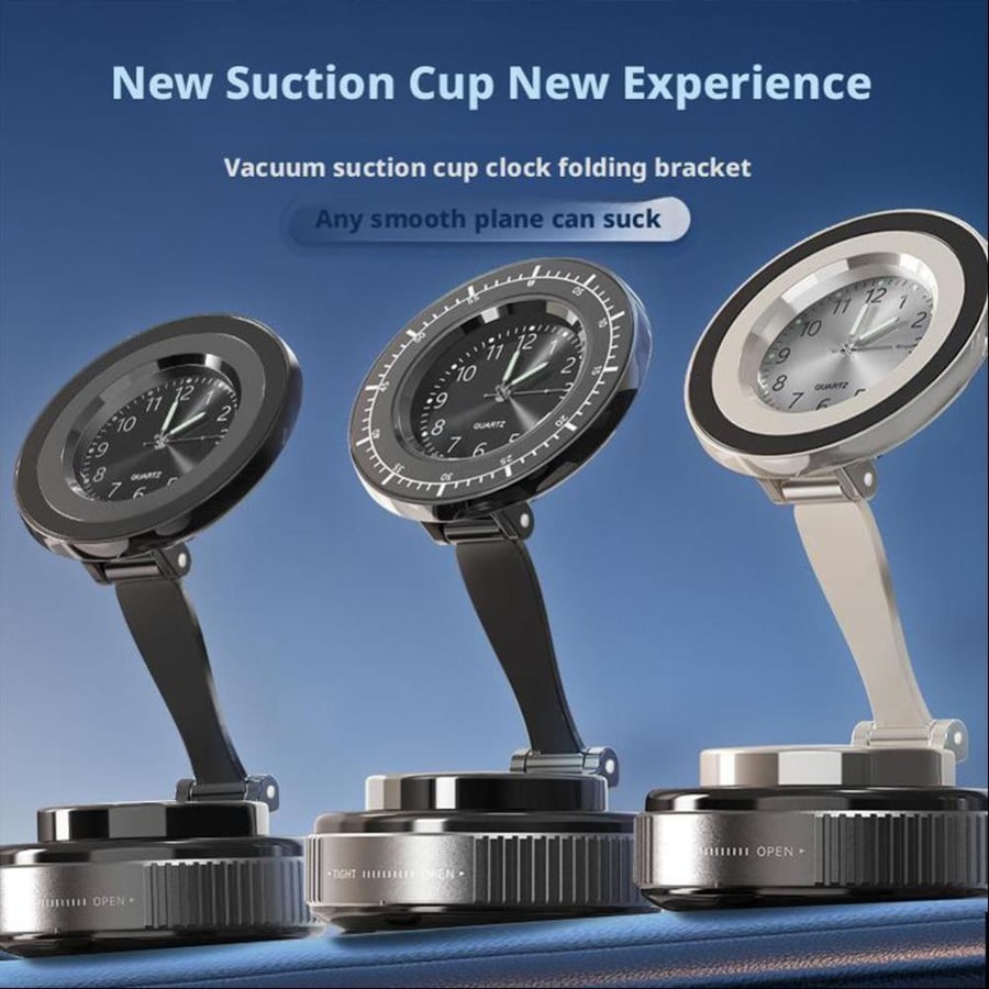 Foldable suction phone holder with an elegant watch