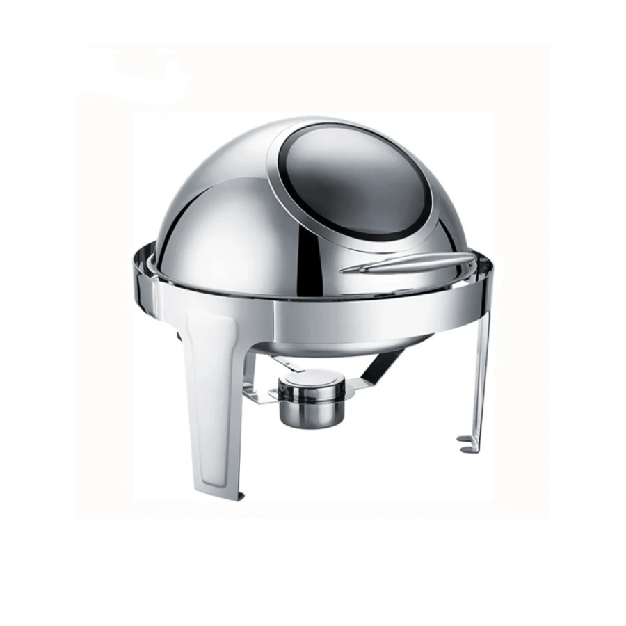 سخان بوفيه 6 لتر ستيل فضي دائري بنافذة زجاجية