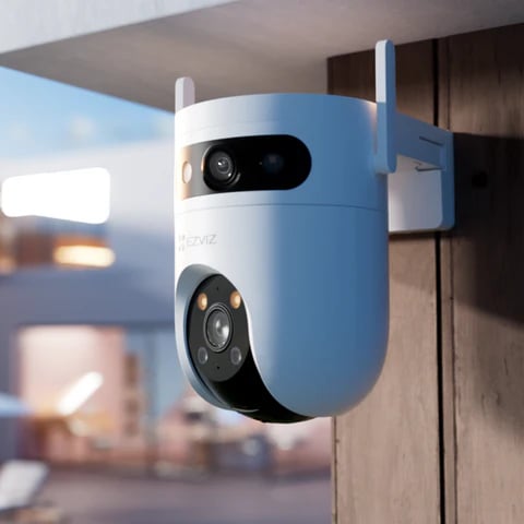 كاميرا خارجية من Ezviz بعدستين ثابتة 5 ميجا ومتحركة 360 درجة 5 ميجا Cs-H9c R100