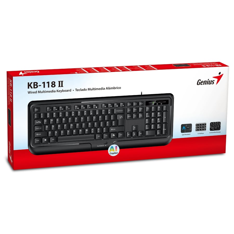 KEYBOARD GENIUS  KB–118 APP USB BLACK