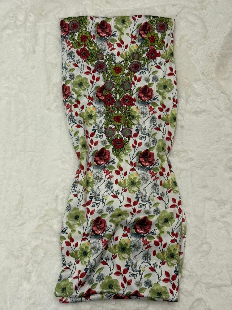 Indonesian silk embroidery and rhinestones