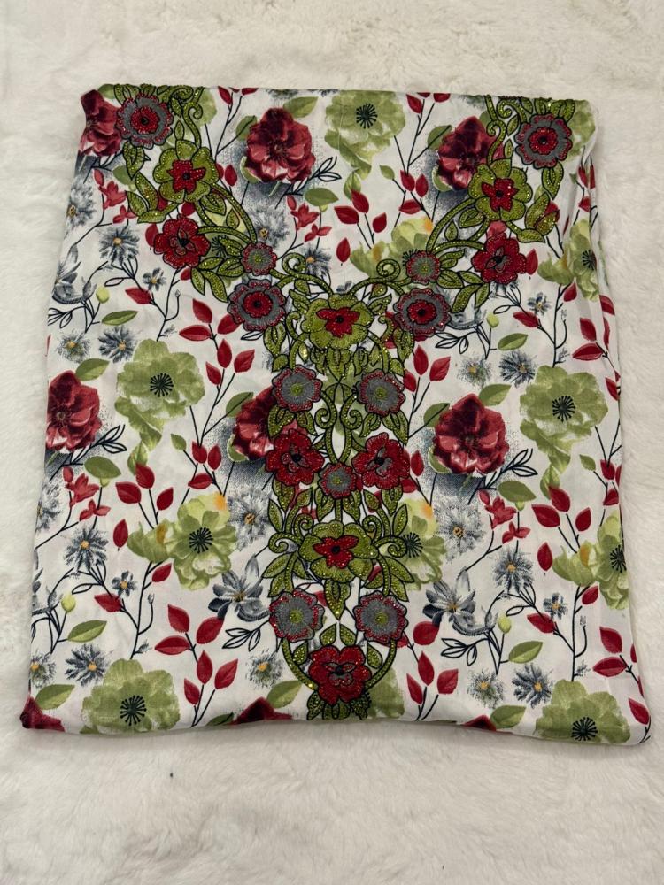 Indonesian silk embroidery and rhinestones