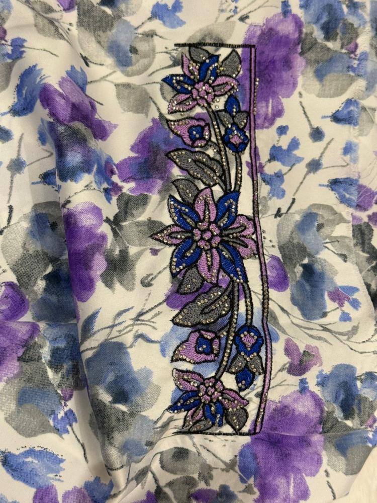 Children's fabric, silk embroidery, and rhinestones