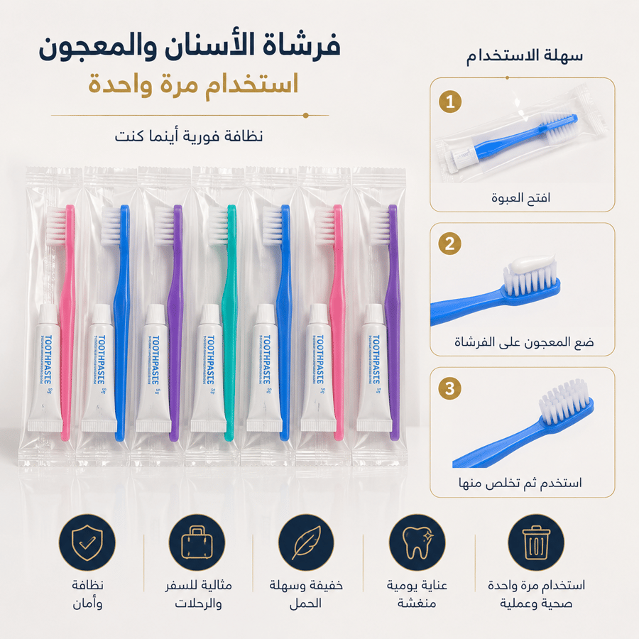 فرشاة اسنان + معجون (نسخة المسافر)