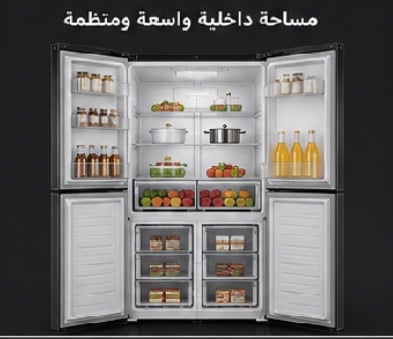 ثلاجه هيتاشي أربع أبواب اسود