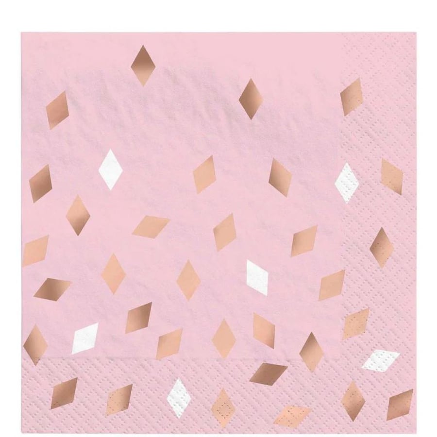 مناديل غداء Blush Birthday بطباعة ختم معدني