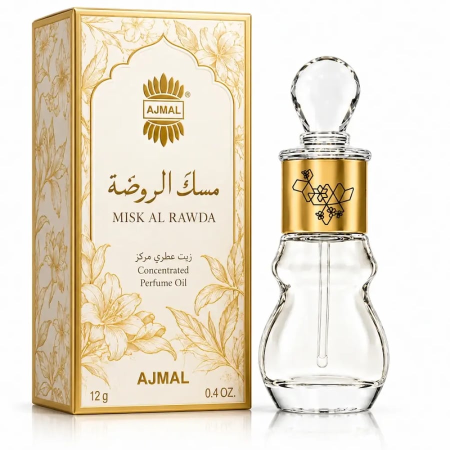 زيت عطري أجمل مسك الروضة للجنسين مركز 12 جم | Ajmal Misk Al Rawda Unisex Concentrated Perfume Oil 12g