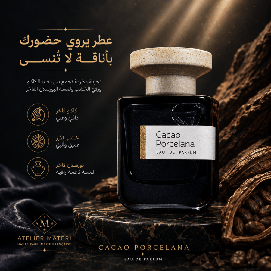 (تستر) أتيليه ماتيري كاكاو بورسلينا أو دو بارفيوم للجنسين 100 مل | Tester Atelier Materi Cacao Porcelana Eau de Parfum 100ml