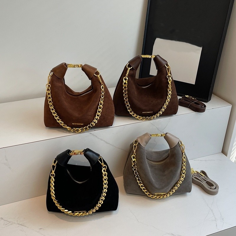 Velvet Luxe Bag with a luxurious chain