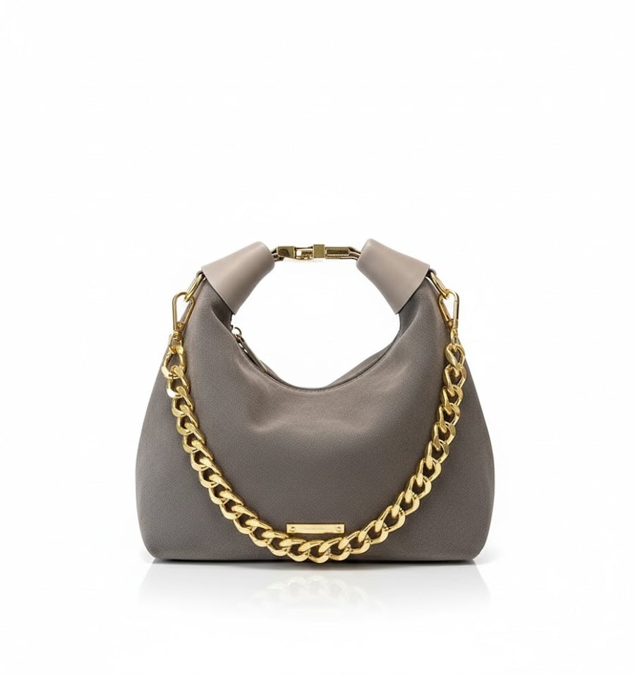 Velvet Luxe Bag with a luxurious chain