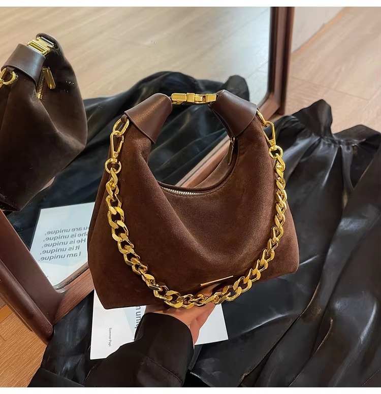 Velvet Luxe Bag with a luxurious chain