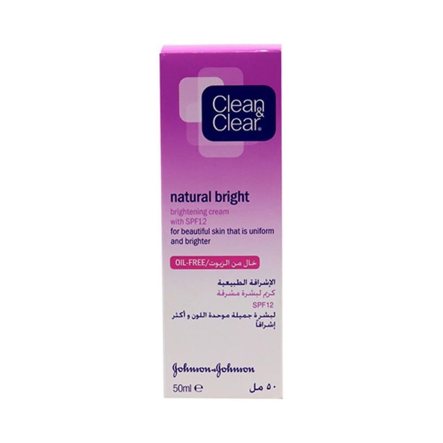كريم لتفتيح البشرة الإشراقة الطبيعية بحماية من الشمس SPF12 من كلين اند كلير - 50مل