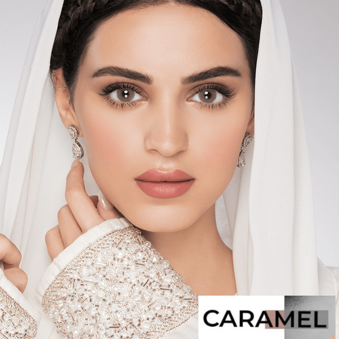 عدسات لاصقة ملونة كاراميل من لنس مي - شهرية