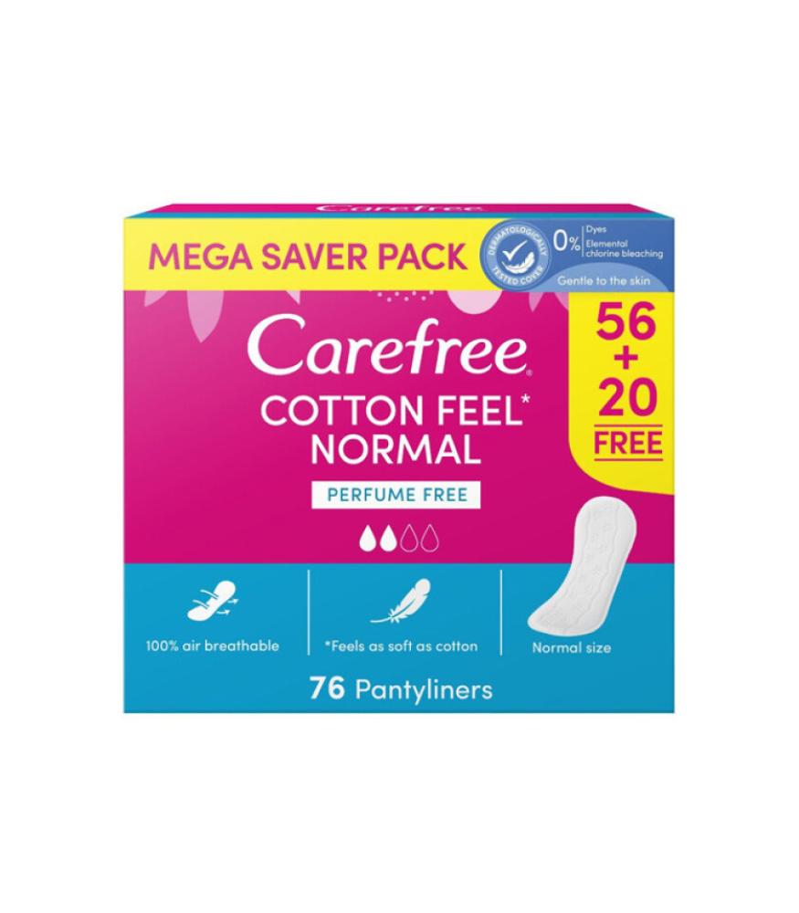 Women's daily sanitary pads, regular cotton, unscented - 76 pieces