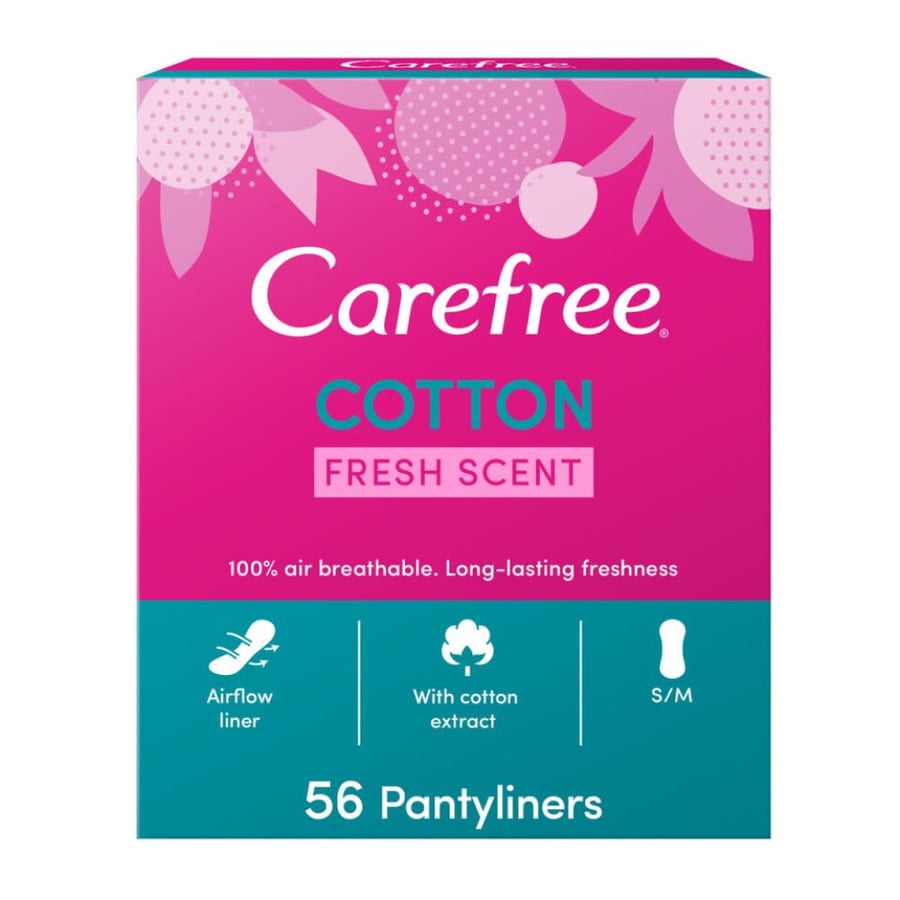 Daily Carefree towels with refreshing cotton scent, small/medium 56 pieces