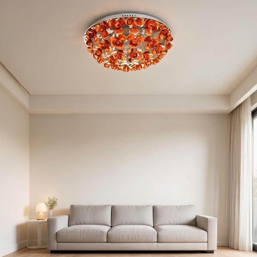 لطش ألمنيوم بتصميم ورود ثلاثية الأبعاد – أحمر 50 سم